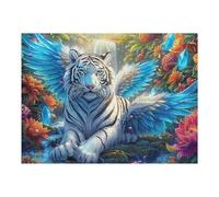 Winged White Tiger 500-piece Jigsaw Puzzle Set For Adults Teens 14+ Logic Skill Indoor Game Family Game Night Summer Thick Cardboard 500 PCS/52×38cm