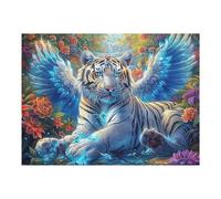 Winged White Tiger 500-piece Jigsaw Puzzle Set For Adults Teens 14+ Logic Skill Indoor Game Family Game Night Summer Thick Cardboard 500 PCS/52×38cm