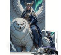 Winged Woman Riding A Giant Owl 1000 Piece Jigsaw Puzzles Clear Thinking Soft Distraction Precise Edges Meaningful Gift (50x75cm)
