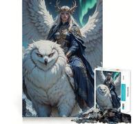 Winged Woman Riding A Giant Owl Jigsaws 1000 Pieces for Adults Memory Boost Game Professional Grade Cutting Heartwarming Gathering Activity (38x52cm)