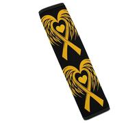 Winged Yellow Ribbon Cancer Awareness Car Seat Belt Pad Strap Belts Covers Universal Auto Part Accessories 1PCS