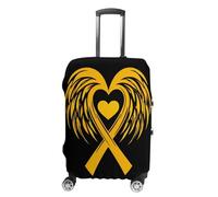 Winged Yellow Ribbon Cancer Awareness Luggage Case Cover Protective Suitcase Covers Anti Scratch Baggage Washable Fits 19-32 Inch L