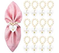 WINGFISH Napkin Rings for Dinning Table Decoration Farmhouse Napkin Ring Holders for Party Gathering Banquet Wedding Birthday (Heart, Middle)