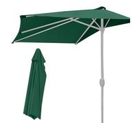 WingFly 9Ft Half Umbrella Replacement Parasol Canopy, 5 Ribs Semi-Circular Garden Parasol, Half Round Replacement Top Cloth Sunshade Cover for Garden Patio Wall Fence (Ink green)