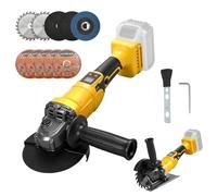 WingFly Cordless Angle Grinder for Dewalt 18V,20v Battery, Professional Cordless Grinder, 125mm, Brushless Motor, Disc Protection, for Cutting, Grinding, Polishing(Without Battery)