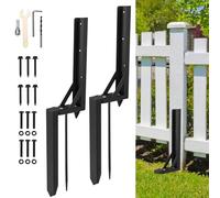 WingFly Fence Post Repair Kit, Heavy Duty Fixer Anchor Ground Spike, Fence Post Support Stake for Repairing Garden Fence (2)