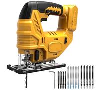 WingFly Jig Saw for Dewalt 18V,20v Battery, 3000 SPM Electric Jigsaw Tool with 15 Piece T-Shank Blades, Variable Speed, 0°-45° Bevel Cutting for Wood Plastic Metal