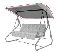 WingFly Replacement B&Q Colorado 3 Seater Garden Swing Hammock Canopy Top Cover Only, For Swing Garden Hammock Upgrade (194 X 124CM GREY)