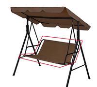 WingFly Replacement Garden Swing Seat Cover, Durable 600D Oxford Fabric Garden Swing Chair Cover Outdoor, Fit for 2 and 3 Seater Swing Chair 115x48x48cm Brown