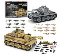 WINGIFT 1030 Piece WW2 Army Tanks Toy Building Sets,Create a German Panzer 38T and a German Tiger Tank Toys,Adult Collectible Model Tanks Sets to Build,Christmas Birthday Gifts for Boys,Teens,Adults