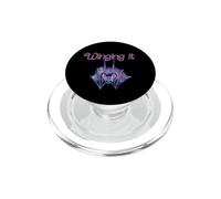 Winging it Bat Illustration Purple Bats PopSockets PopGrip for MagSafe