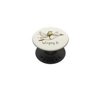 Winging It Funny Frog Flying Goose Adventure Art PopSockets Adhesive PopGrip