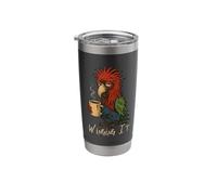 Winging It Macaw Parrot - Funny Tired Bird Drinking Coffee Stainless Steel Insulated Tumbler
