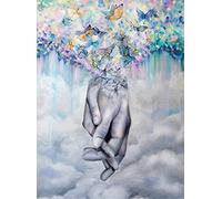 Wingkin Cross Stitch Kits for Adults Romantic Butterfly Couple Hands 11CT Printed Cross-Stitch Kit,DIY Beginner Stamped Embroidery Kits Wall Art Home Decoration （16 ×20 Inch）