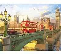 Wingkin Cross Stitch Kits for Adults Westminster Bridge, London 11CT Printed Cross-Stitch Kit,DIY Beginner Stamped Embroidery Kits Wall Art Home Decoration （16 ×20 Inch）