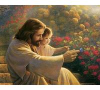 Wingkin Stamped Cross Stitch Kits Jesus Christian Religious 11CT Advanced Pre-Printed Cross-Stitch Pattern Embroidery DIY Beginner Adults Kids Home Decoration （40x50cm）