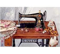 Wingkin Stamped Cross Stitch Kits Sewing Machine 11CT Advanced Pre-Printed Cross-Stitch Pattern Embroidery DIY Beginner Adults Kids Home Decoration （40x50cm）