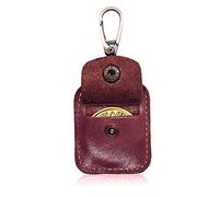 WINGKIND AA Medallion or Coin Holder, Leather Key Chain Snap Open Leather Case (Reddish Brown), Reddish Brown, S