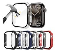 WINGLE 6-pack Compatible for Apple watch Screen Protector 46mm Series 11 10,Hard PC Bumper Sports Protective Case for iWatch 46mm Series 11 10,Black/Midnight Blue/Red/Starlight/Transparent/Space Gray