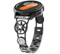 WINGLE Bling Band for Samsung Galaxy Watch 7 Band/FE 6 5 4 40mm 44mm/5 Pro 45mm, Diamond Star 20mm Bands for Active 2/Watch 6/4 Classic 47mm 43mm 46mm 42mm/Watch 3 41mm Link Bracelet, Black