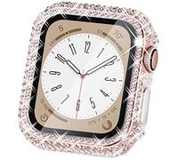 WINGLE Compatible with Apple Watch Screen Protector 40mm SE 3 2 1/Series 6 5 4, Lady Shiny Diamond Protector Bumper Cover with Tempered Glass Screen Protector for Apple watch case 40mm, Clear