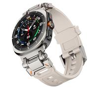 WINGLE Silicone Rubber Band for Samsung Galaxy Watch Ultra Bands 47mm Galaxy Watch 8/8 Classic 46mm 44mm 40mm Men Sport Band Durable Armor Military Rugged Band Stainless Steel Metal Connector, Galaxy