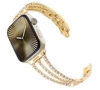 WINGLE Stainless Steel Strap for Apple Watch - Bling Link Bracelet Replacement Band, Women's, Gold, Compatible with Series 10/9/8/7/6/5/4/3/2/1 (42mm/41mm/40mm/38mm)