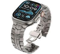 WINGLE Titanium Bands for Apple Watch Band Ultra 2/Ultra Band for Men 49mm 46mm 45mm 44mm 42mm Series 10 9 8 7 6 5 4 SE, Rugged Lightweight Titanium Watch Bands Solid Metal Strap for iWatch 3 2 1