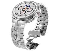 WINGLE Titanium Bands for Samsung Galaxy Watch 8 Classic Band Galaxy Watch 8 Band Men 46mm 44mm 40mm Rugged Durable Armor Robust Metal Bands Classy Elegant Casual Business Strap Bracelet Silver