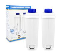 WinGluge Pack of 2 Water Filters, Replacement for De'Longhi Coffee Filter DLSC002, Compatible with De'Longhi Coffee Machine ECAM, ETAM, EC680, EC800, for Optimises Coffee Quality and Protects Against