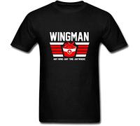 Wingman Buffalo Chicken Wing Lover Patchwork Letter T Shirt for Men Vegetarianism Vegan Cotton Fabric O-Neck Tee Shirts Size M Black