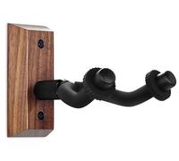 WINGO Guitar Wall Mount Hanger, Black Walnut Wood Guitar Wall Hanger Hook Holder Stand with Screws for Acoustic Electric Guitar, Bass, Banjo, Mandolin,Ukulele -WH98