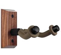 WiNGO Guitar Wall Mount Hanger, Black Walnut Wood Guitar Wall Hanger Hook Holder Stand with Screws for Acoustic Electric Guitar, Bass, Banjo, Mandolin,Ukulele -WH98 Brown Rubber.