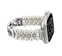 Wingoden Boho Bracelet Compatible with Apple Watch Band 41mm 40mm 42mm 38mm Natural Stone Beaded iWatch Band Women Men Apple Watch Strap Ultra Series 11/10/9/8/7/6/5/4/3/2/1/SE 3/Ultra 3, White Pearls