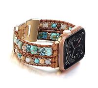 Wingoden Boho Bracelet Compatible with Apple Watch Band 49mm 46mm 45mm 44mm 42mm Natural Stone Beaded iWatch Band Women Men Apple Watch Strap Ultra Series 11/10/9/8/7/6/5/4/3/2/1/SE 3/Ultra 3, Blue