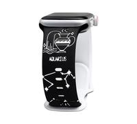 Wingoden Engraved Bands Compatible with Apple Watch Bands 40mm 38mm 41mm 44mm 45mm 42mm 49mm Women Men, Constellations Silicone Apple Watch Strap Sport iWatch Band Serise 9 8 7 6 5 4 3 2 1 SE Ultra 2