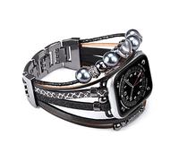 Wingoden Posh Leather Bracelet Compatible with Boho Apple Watch Band 38mm 40mm 41mm for Women Men iWatch Band Ultra Series 9 8 SE 7 6 5 4 3 2 1 Ultra 2 - Fashion Cute Multilayer Wrap Apple Watch Strap