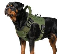 WINGOIN Green Tactical Dog Harness for Large Dogs,No Pull Dog Harness