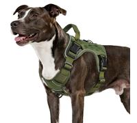 WINGOIN Green Tactical Dog Harness for Medium Dogs, Heavy Duty No Pull Dog Harness with Handle, Adjustable Reflective Military K9 Pet Vest for Pitbull, Female, Male, Walking, Training, Hunting (M)