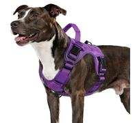WINGOIN Purple Tactical Dog Harness for Medium Dogs, Heavy Duty No Pull Dog Harness with Handle, Adjustable Reflective Military K9 Pet Vest for Pitbull, Female, Male, Walking, Training, Hunting (M)