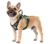 WINGOIN Tactical Dog Harness for Small Dogs, Heavy Duty Anti-Pull Harness with Handle, K9 Adjustable Reflective Military Vest for French Bulldog, Pug, Walking & Hunting Camouflage Green (S)