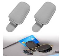 WINGOT 2PCS Sunglasses Holder Car Sun Visor for BMW X3 2019+, Car Glasses Holder Car Visor Accessory, Leather Sunglasses Holder,Grey
