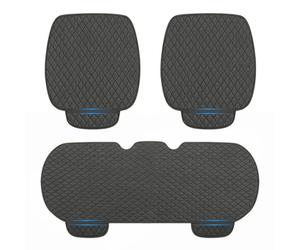 WINGOT Car Seat Pad Seat Protector For BYD Sealion 07 2024, 3pc Front and Rear Car Seat Bottom Cushion Cover Set with Pockets,Grey-Three piece set