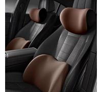 WINGOT Car Seats Headrest and Lumbar Cushion For Dacia Lodgy Estate(JS) 2012-2020, Ergonomic Car Seat Headrest Neck Rest Cushion Lumbar Support Pillow,Brown- Headrest and Lumbar Cushion