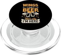 Wings And Beer That's Why I'm Here Funny Bar Crawl PopSockets PopGrip for MagSafe