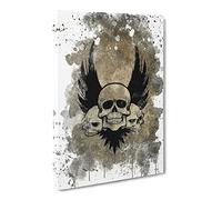 Wings And Skulls Art V3 Canvas Print | Gallery Wrapped 30mm Frame Wall Art | 24x16 inches | Ready to Hang | Modern Skull Picture | Living Room Bedroom Lounge Office