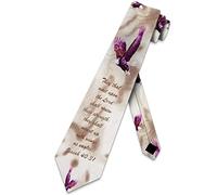 Wings as Eagles Tie Mens Religious Neckties Christian Ties for Men Bible Verse Necktie, Brown, One size