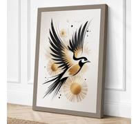 Wings Extended in Gold Canvas Wall Art Print 30x20 Inch (76 x 51 cm)