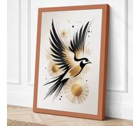Wings Extended in Gold Canvas Wall Art Print 30x20 Inch (76 x 51 cm)