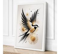 Wings Extended in Gold Canvas Wall Art Print 36x24 Inch (91 x 61 cm)